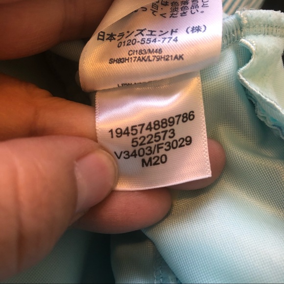 Lands’ End Blue Gingham One-Piece Swim Dress Sz 16 - Picture 6 of 7